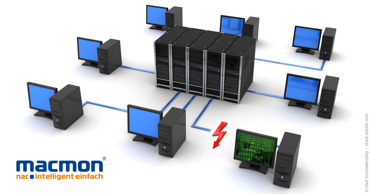 Bildtitel: Automatische Isolation infizierter Endgeräte – macmon AntiVirus Connector