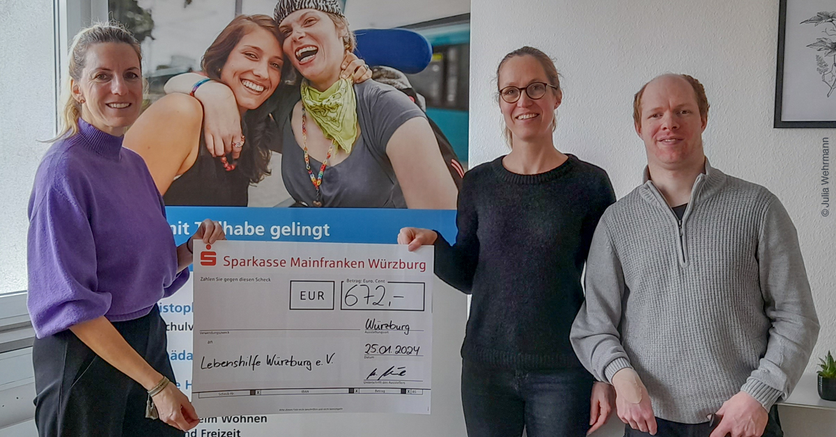 Bildtitel: Großzügige Unterstützung: TAKENET GmbH spendet an die Lebenshilfe Würzburg